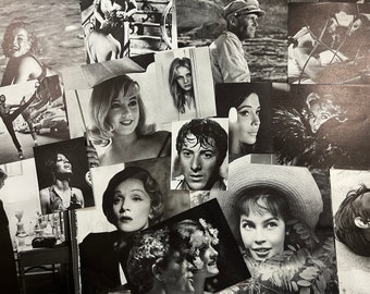 Vintage 50’s 60’s cinema Hollywood Movie stills black and white junk journal Ephemera Pack| collage kit | scrapbooking | snail mail