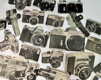 Vintage LARGE Camera Diecuts Fussy Cuts Junk Journal Paper Collage Supply 10pc