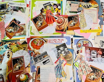 Vintage Food Ephemera Kit: 50-Piece Recipe Journal Collage Pack