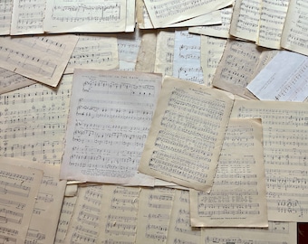 Vintage sheet music pack - 250gm ephemera junk journal pack, collage, scrapbooking