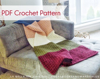 XOXO Throw Blanket PDF Pattern, Easy Crochet, Confident Beginner Crochet Blanket, Baby Blanket, Afghan