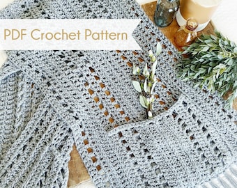 Cozy Fireside Wrap | Pocket Wrap | PDF Pattern Easy Crochet Advanced-Beginner Crochet