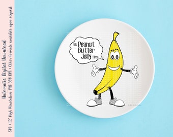 It's Peanut Butter Jelly Time | PBJ Banana SVG & PNG Cut File