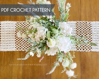 Iris Table Runner | PDF Pattern Crochet | Intermediate Level
