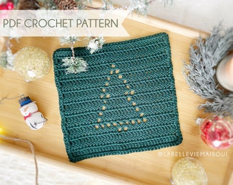 Fir Tree Wash Cloth Easy Crochet Pattern, Beginner Friendly - PDF Automatic Download