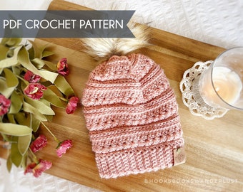 Faith Over Fear Beanie Crochet Pattern - Adult Sizes | PDF Pattern | Intermediate Crochet | Cancer Hats