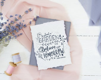 To Plant a Garden is to Believe in Tomorrow Audrey Hepburn Garden Flowers Quote SVG & PNG Cut Files