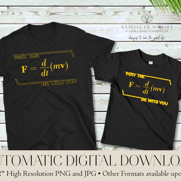 May the Force Be With You | May The Fourth | Science Humor | Force Formula Equation SVG & PNG file