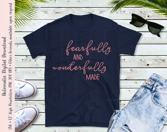 Fatto in modo stupendo e meraviglioso - Salmi 139:14 File di taglio SVG e PNG religioso cristiano