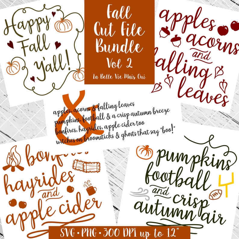 Fall Cut File Bundle Volume 2 SVG & PNG Cut File image 1