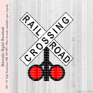 Señal de cruce de tren Ferrocarril SVG y PNG Cortar archivos