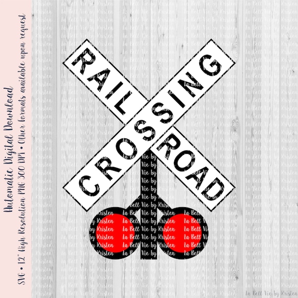 Train Rail Road Crossing Signal SVG & PNG Cut Files