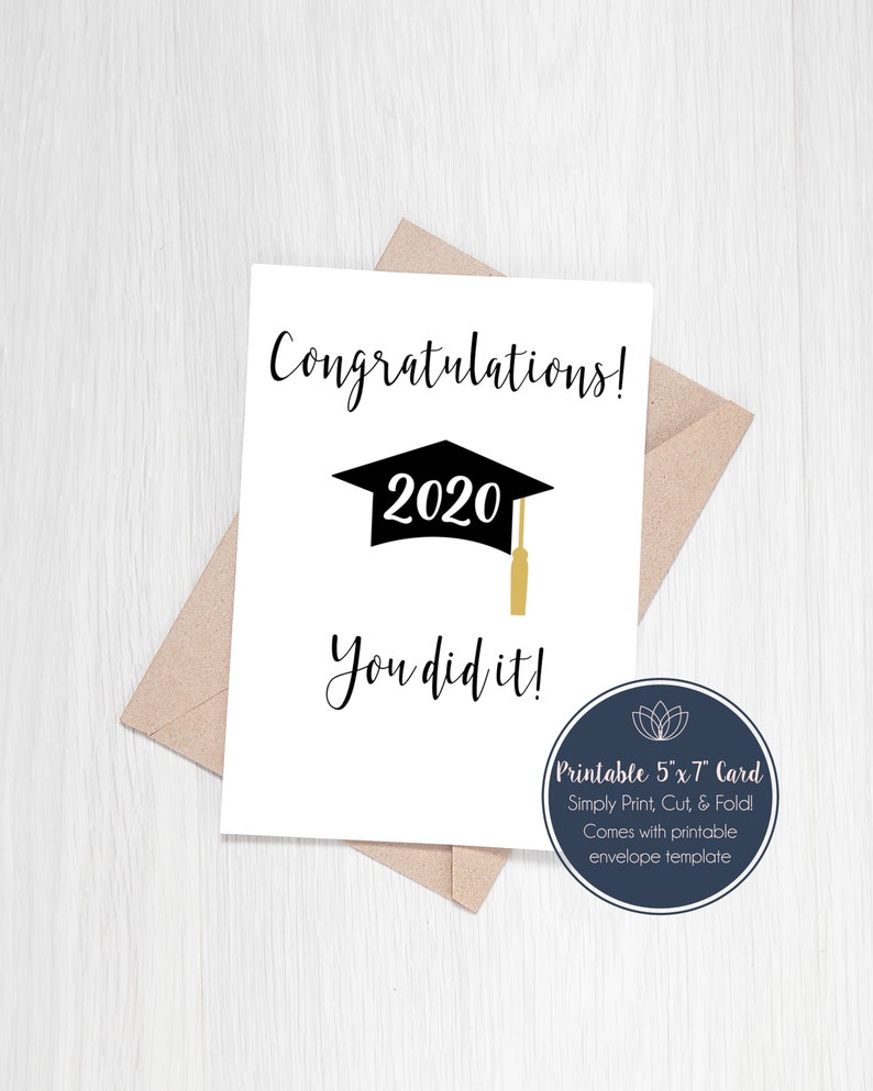 Digital Congratulations You Did It Graduation Card College | Etsy