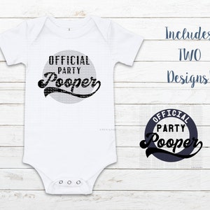 Oficial Party Pooper Divertido Humor Punny SVG & PNG Cortar Archivo