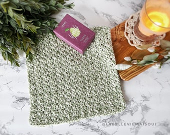 Farmhouse Dish Cloth - Marled Green + White | Thick, Long-Lasting, 100% Cotton