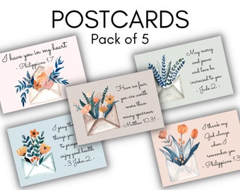 Encouragement Postcards: Floral Watercolor JW Stationary - Pack of 5