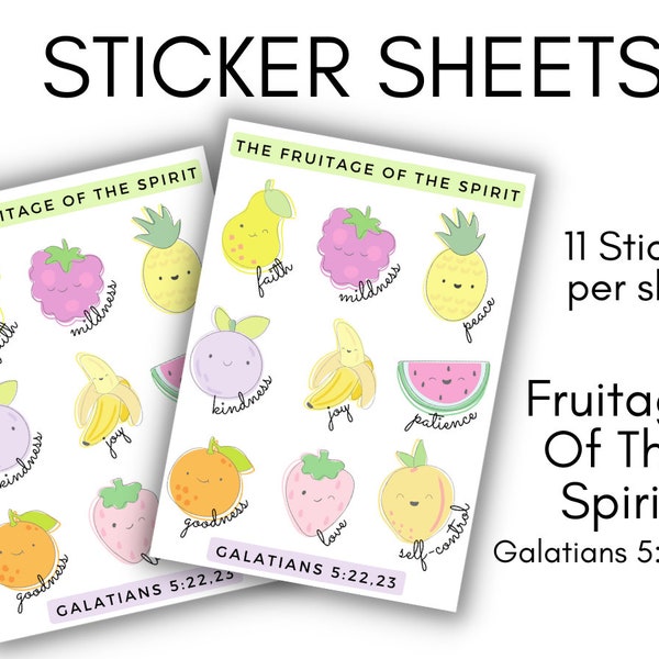 JW Fruitage Of The Spirit - Sticker Sheets - JW Planner