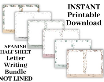 JW Printable Letter Writing Stationery - Spanish Memorial Half Letter Writing Sheets - JW Memorial Letter Writing Not Lined