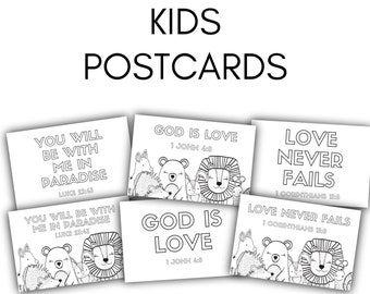 JW - Postal para niños - POSTAL para COLOREAR - Paquete de 10