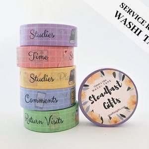 Papelería JW - Planificador JW - Registro de servicios - Cinta washi