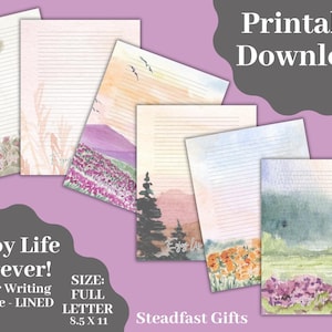JW Printable Letter Writing Stationery - Enjoy Life Forever! Scenery -  Full Letter Writing Sheets Lined - DIGITAL - JW Letter Writing