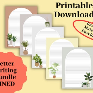 JW Printable Letter Writing Stationery - Plants Set Letter Writing Sheets - Digital Download - Printable - JW Letter Writing