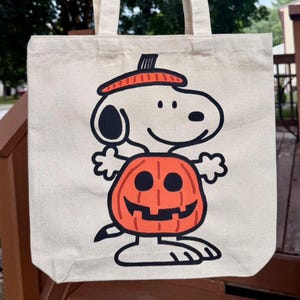 Tote Bag, Painted Snoopy, Halloween Tote