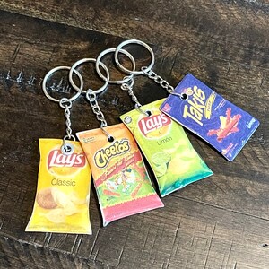 Chip bag keychains/ hot Cheetos keychain/ Takis keychain/ lays keychain/ lemon lays keychains/ keychains