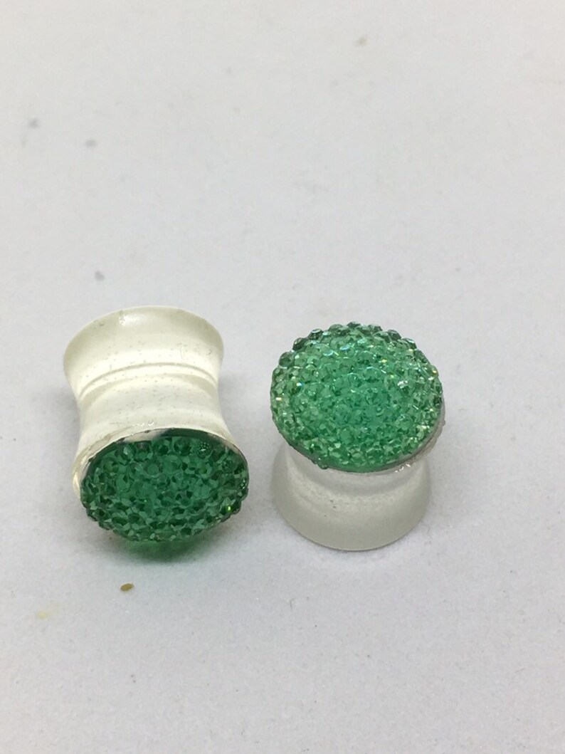 plugs 38 Green gem double flared plugs gauges 00g double flared 10mm