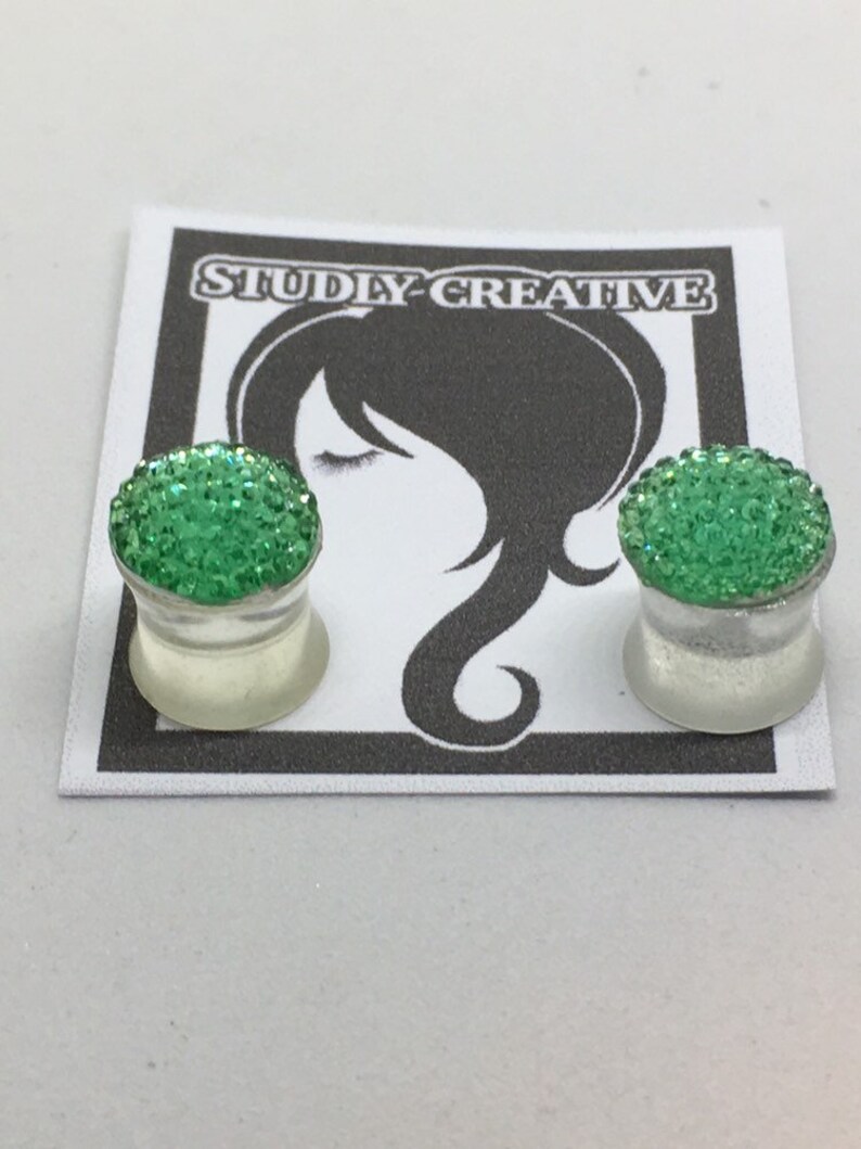 plugs 38 Green gem double flared plugs gauges 00g double flared 10mm