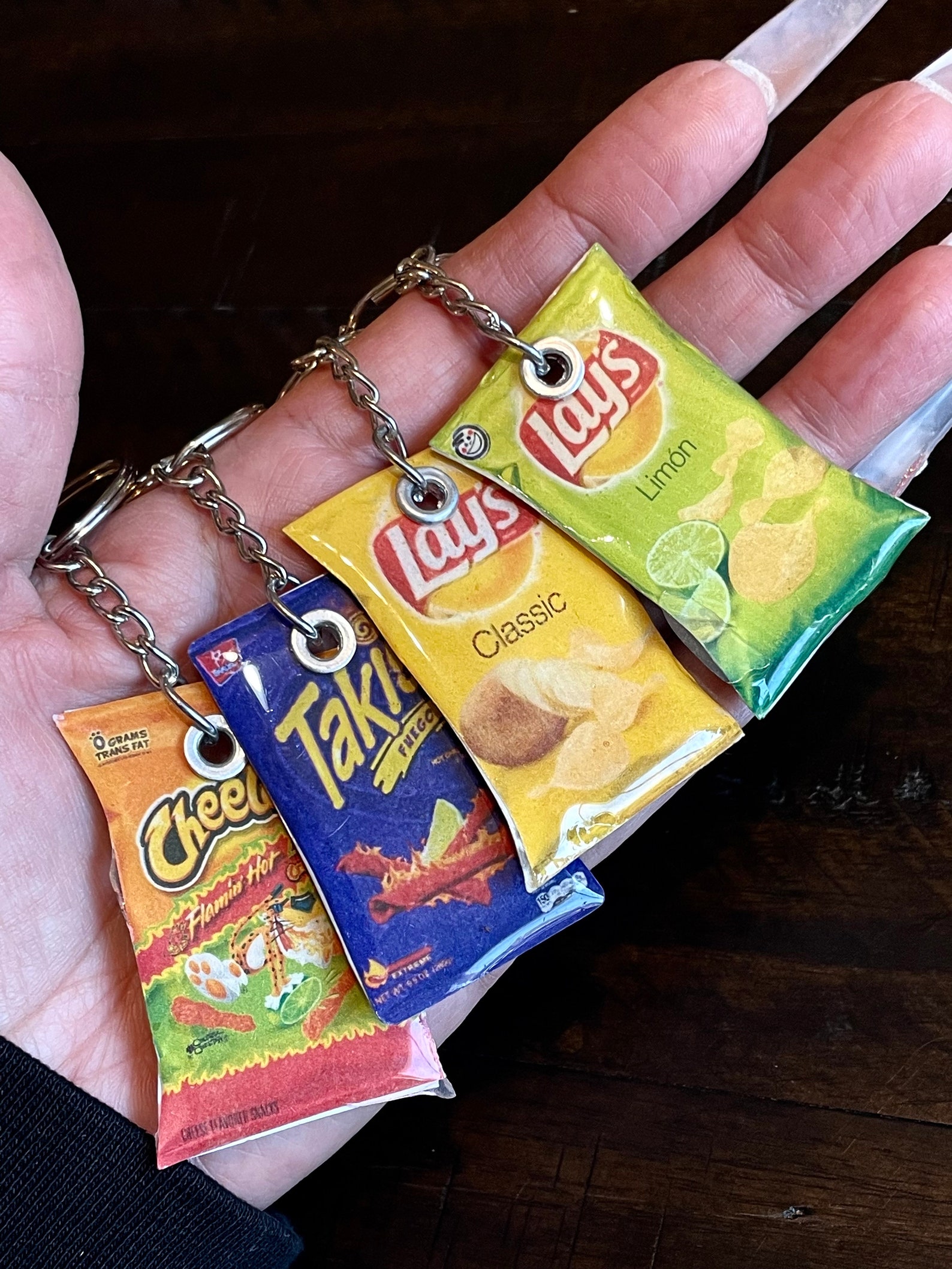 Chip Bag Keychains/ Hot Cheetos Keychain/ Takis Keychain/ Lays Keychain