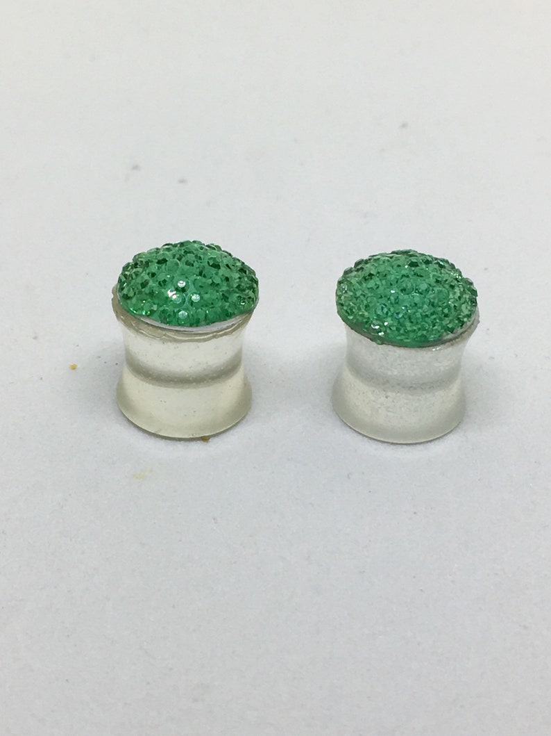 plugs 38 Green gem double flared plugs gauges 00g double flared 10mm