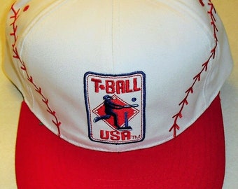 T-Ball Usa Little League Baseball Mens Adult sized Vintage 90s Original Snapback hat New