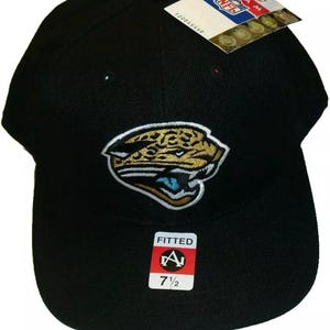 Jacksonville Jaguars Black Vintage 90s American Needle Fitted Hat sz. 7 1/2 New