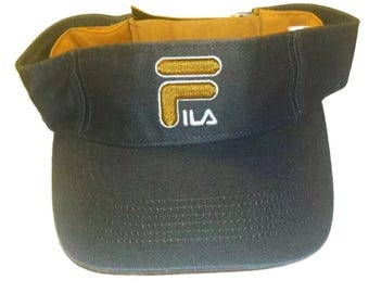 Fila Vintage 90s Vintage Mens Adult Grey Visor Hat cap New Embroidered Logo