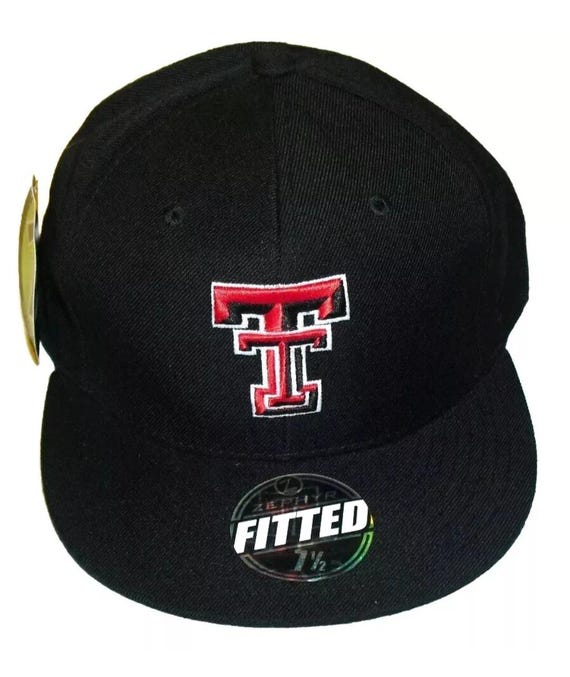 Texas Tech Red Raiders Zephyr Mens Black Fitted Hat Sz. 7 1