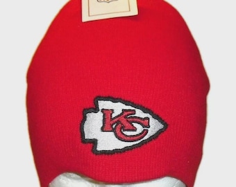 Kansas City Chiefs Mens Adult Red Beanie Winter Hat Cap New Tags Nfl