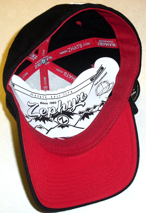 Vintage 90's New Jersey Devils Zephyr Hat Cap SnapBack Wool NHL One-Size  Red