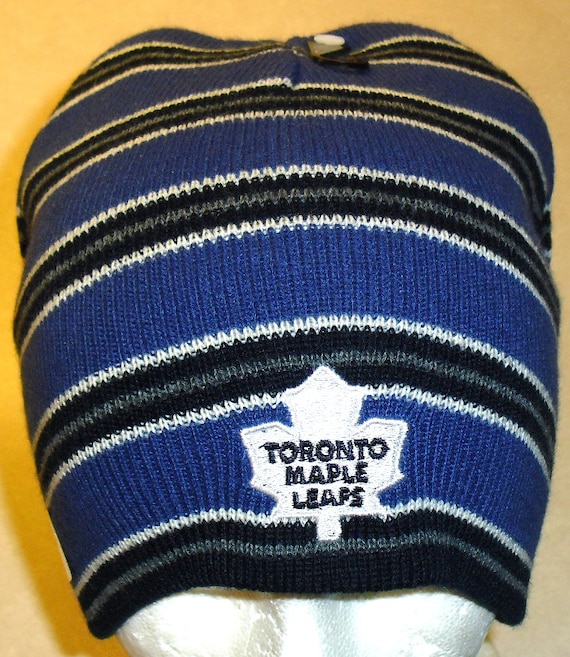 Toronto Maple Leafs Stripes Adult Beanie Winter Ha