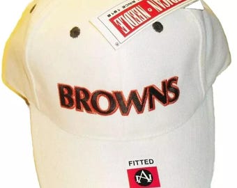 Cleveland Browns Vintage Original 90s American Needle White Fitted hat sz. 7 5/8 New