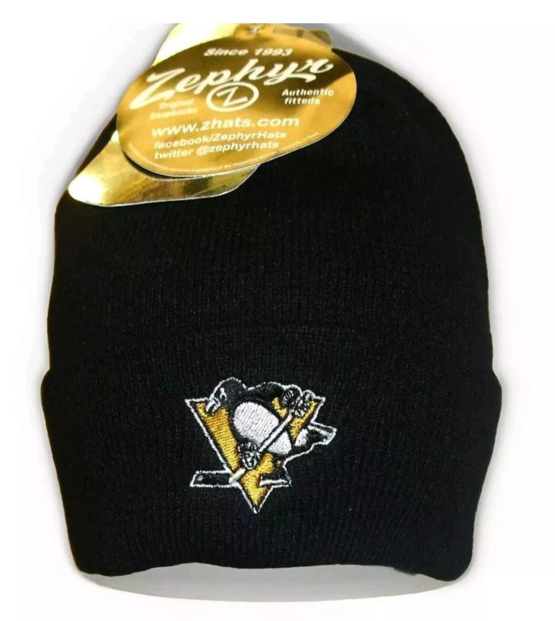 Pittsburgh Penguins Black Zephyr Mens Cuffed Beanie Winter Hat Cap