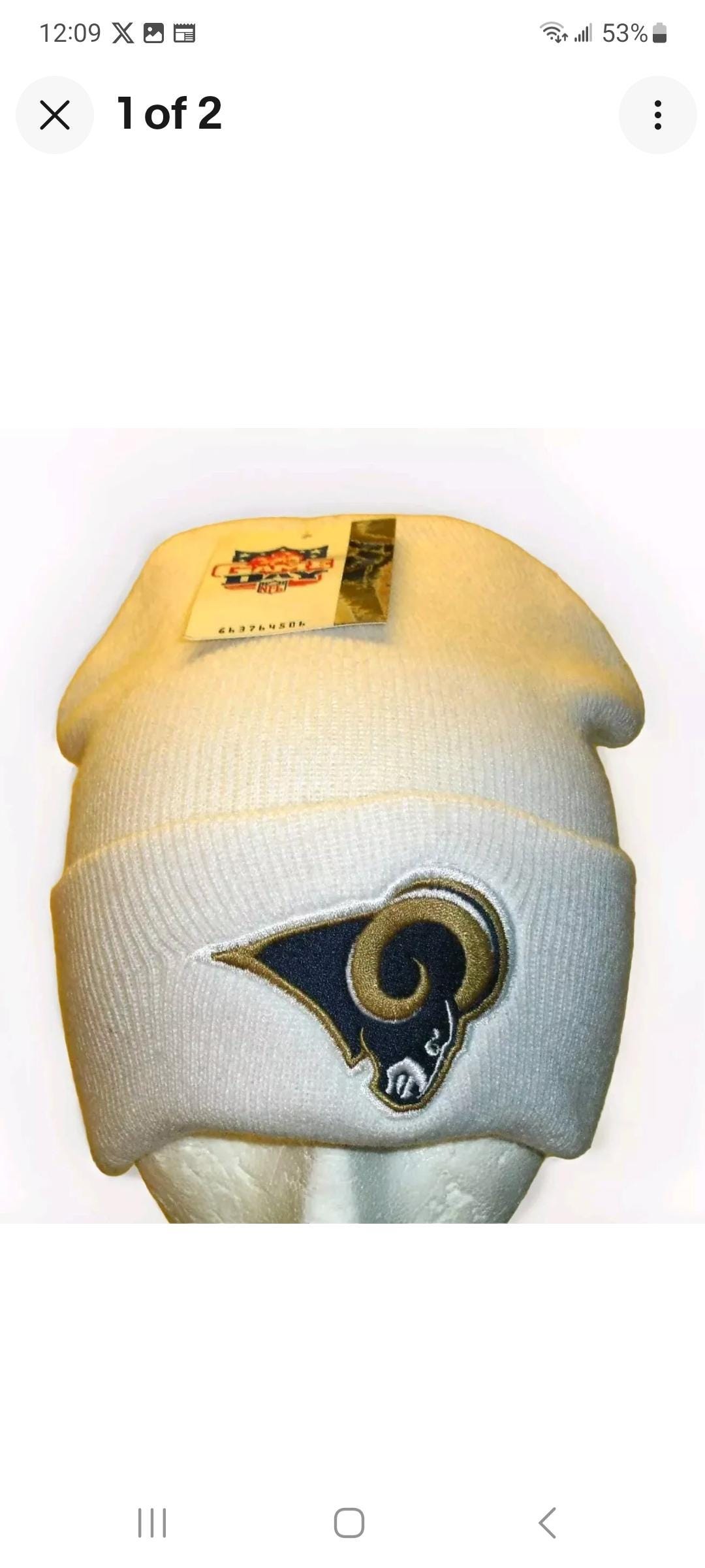 Los Angeles Rams White Color Mens Adult Cuff Beanie Winter Hat Cap New ...