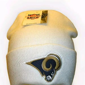 Los Angeles Rams White Color Mens Adult Cuff Beanie Winter Hat Cap New Nfl