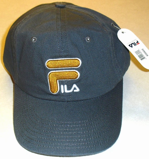 Fila Vintage 90s Adjustable Strapback Hat Grey Gol