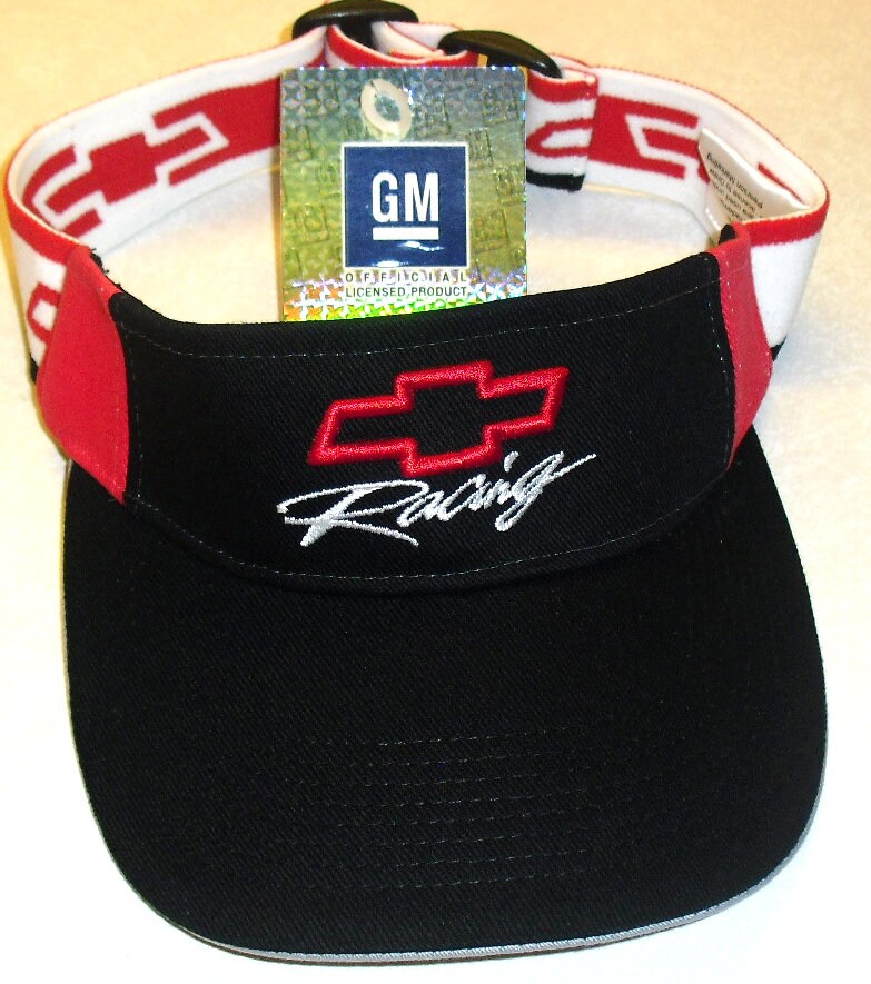 Chevrolet Chevy Racing GM Nascar Vintage 90s Visor Hat New Car Automobile Black Red