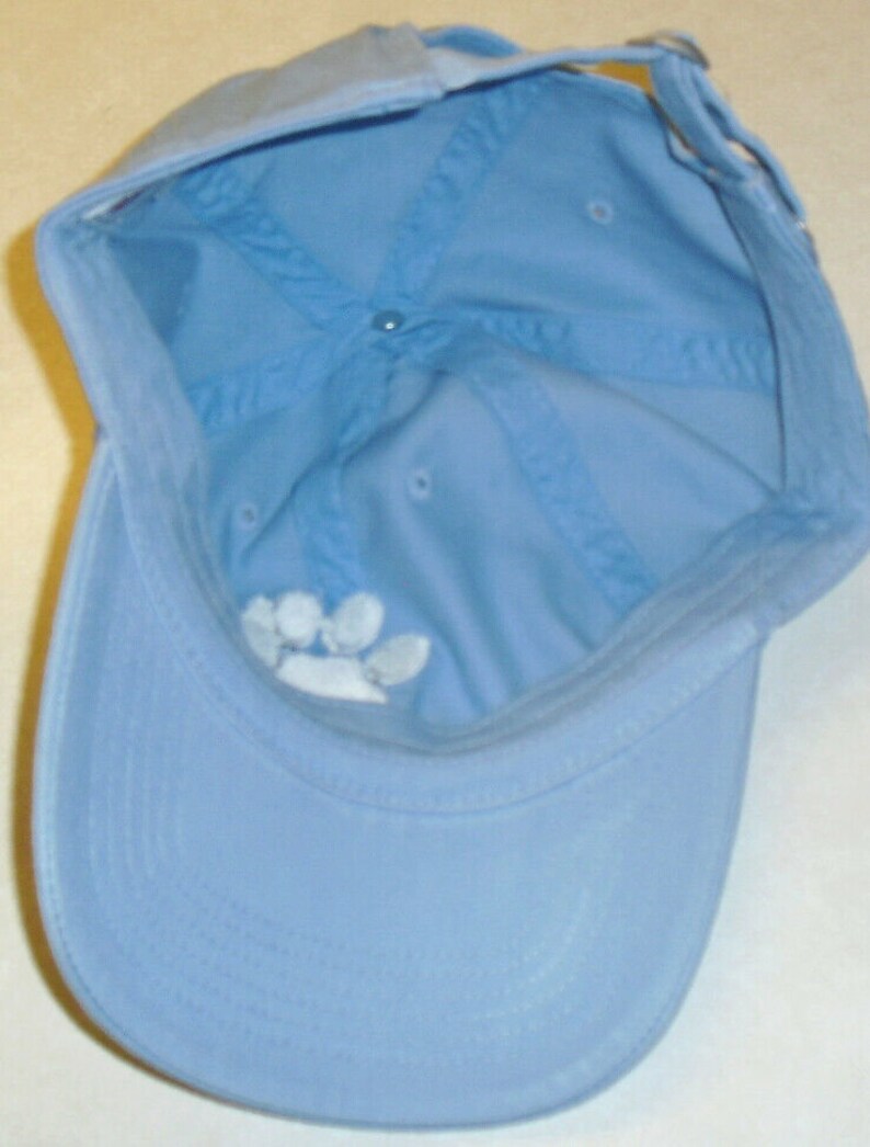 Pu&ograve; includere: Un berretto da baseball blu chiaro con un design a forma di impronta di zampa bianca.