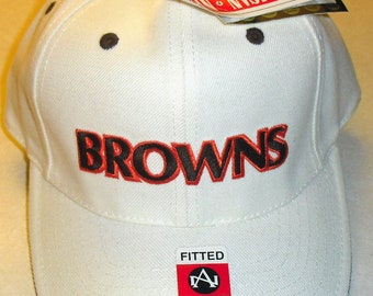 Cleveland Browns White American Needle Vintage 90s Fitted hat sz. 7 3/8 New Nfl
