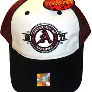 Arkansas Razorbacks University Snapback hat Mesh Trucker 1871 Logo Ncaa New