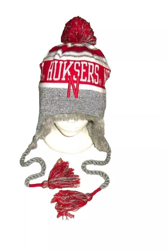 Nebraska Huskers University Mens Adult Beanie Winter Tassel Hat