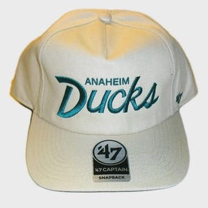 Anaheim Mighty Ducks Script Logo Mens Snapback hat cap New